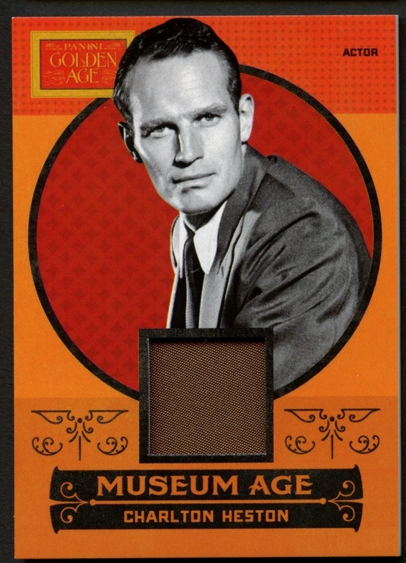 Charlton Heston #11 Authentic Panini 2014 Museum Age Fabric Trading Card