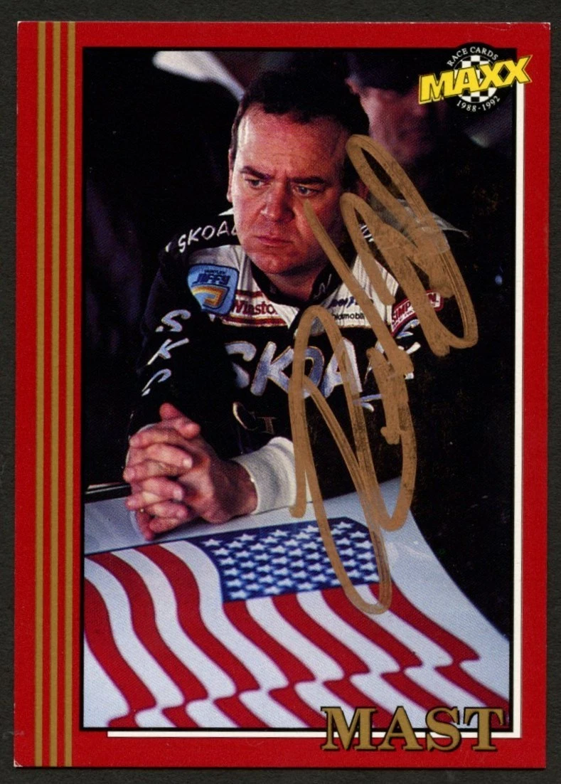 Rick Mast #1 signed autograph auto 1992 Maxx NASCAR Racing Trading Card