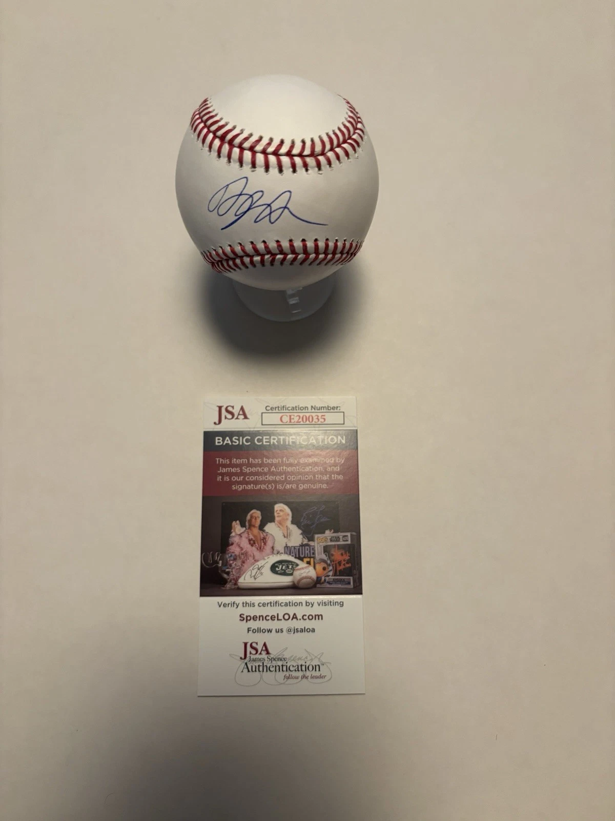 Dylan Crews Signed Official Major League Baseball Washington Nationals Jsa Coa