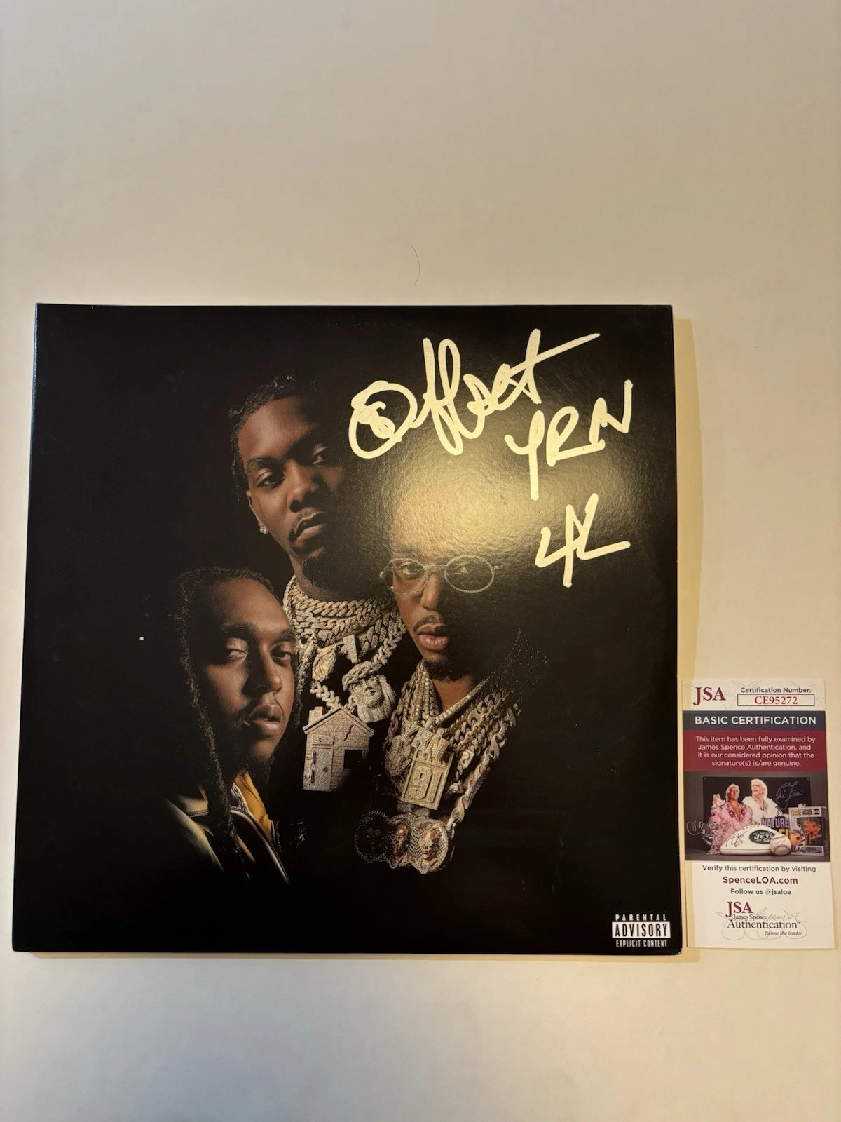 OFFSET Migos Rap Hip Hop Signed Autographed Culture III Vinyl. JSA Coa