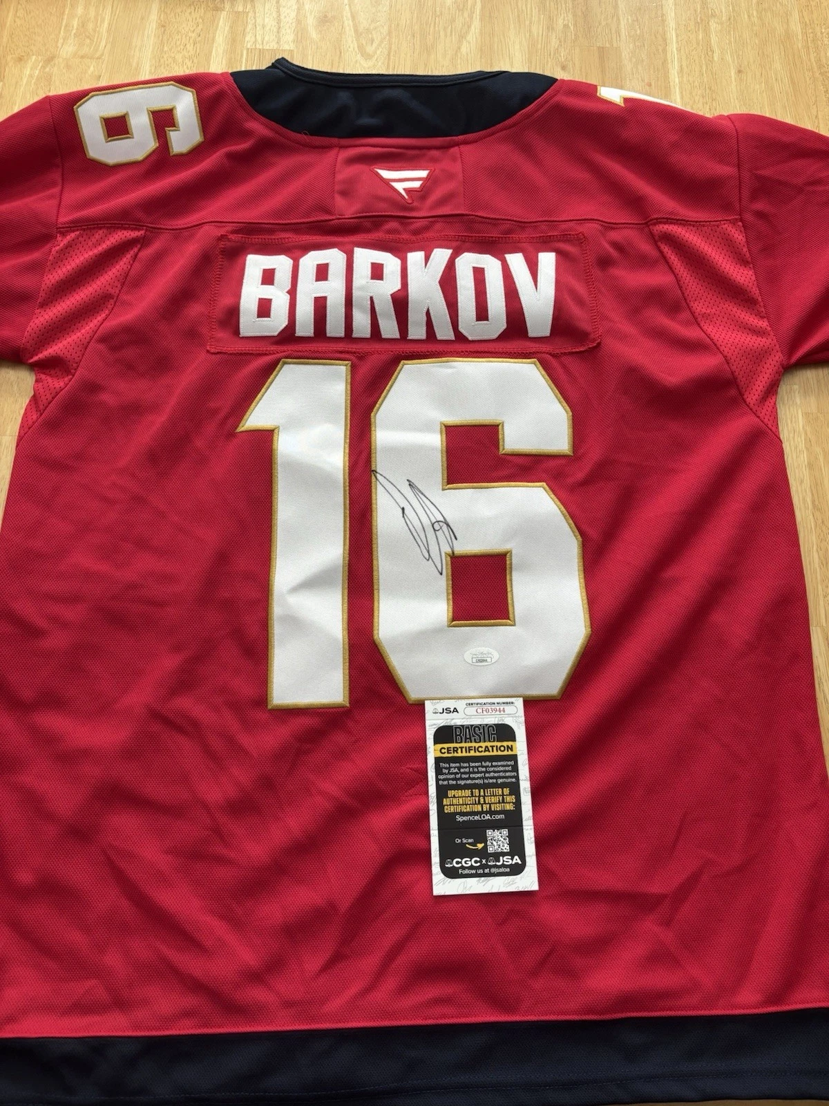 ALEKSANDER BARKOV SIGNED AUTOGRAPHED FLORIDA PANTHERS JERSEY Jsa COA. 2024 Patch