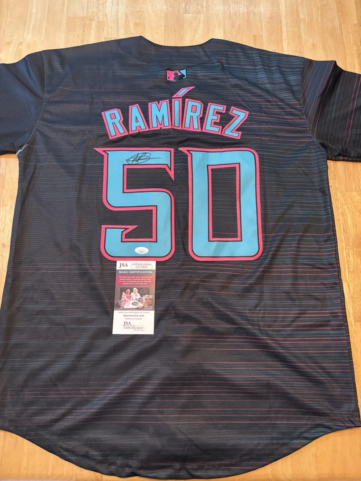 Agustin Ramirez Signed Autographed Miami Marlins City Edition Jersey. Jsa Coa