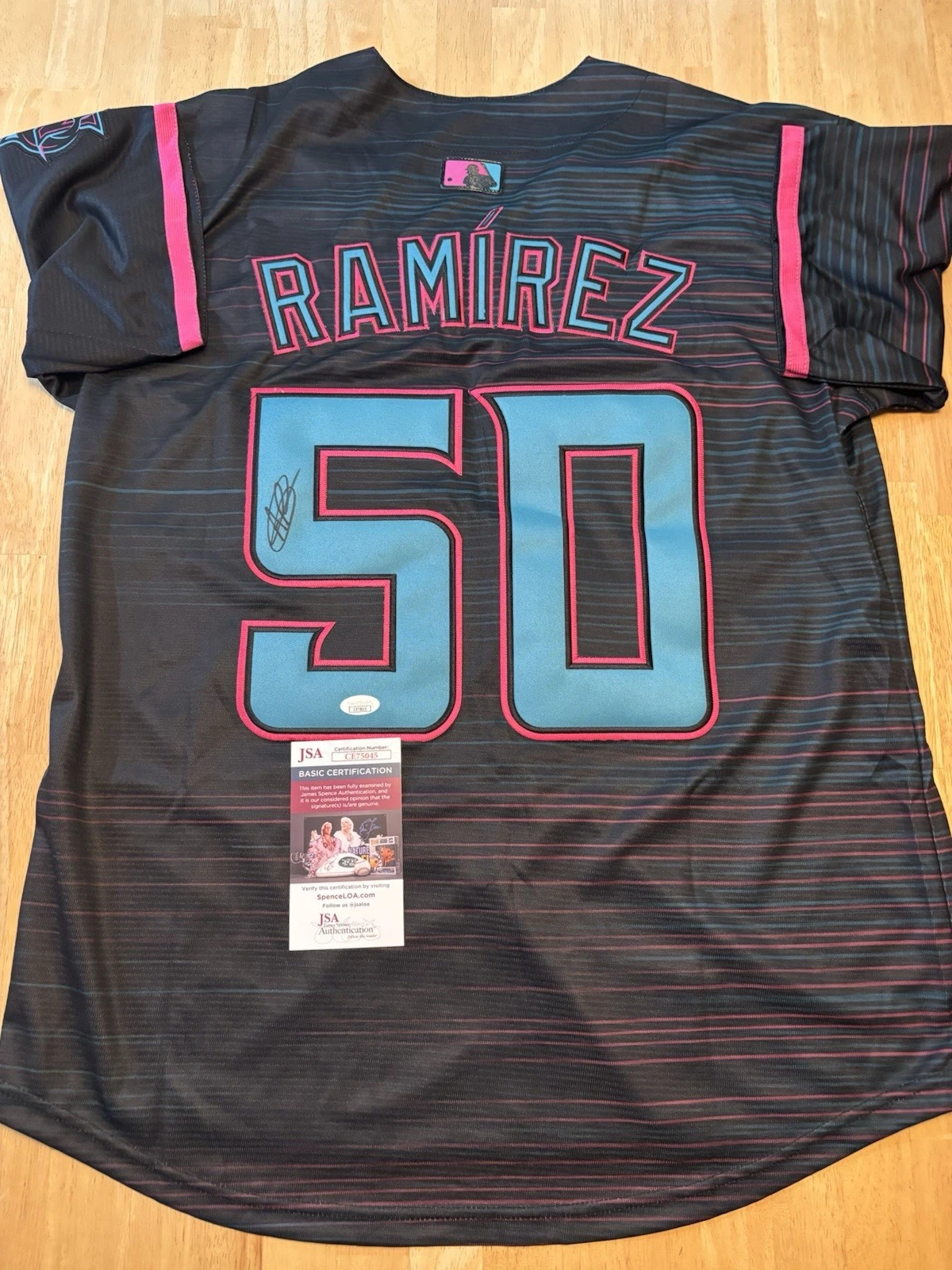 Agustin Ramirez Signed Autographed Miami Marlins City Edition Jersey. Jsa Coa