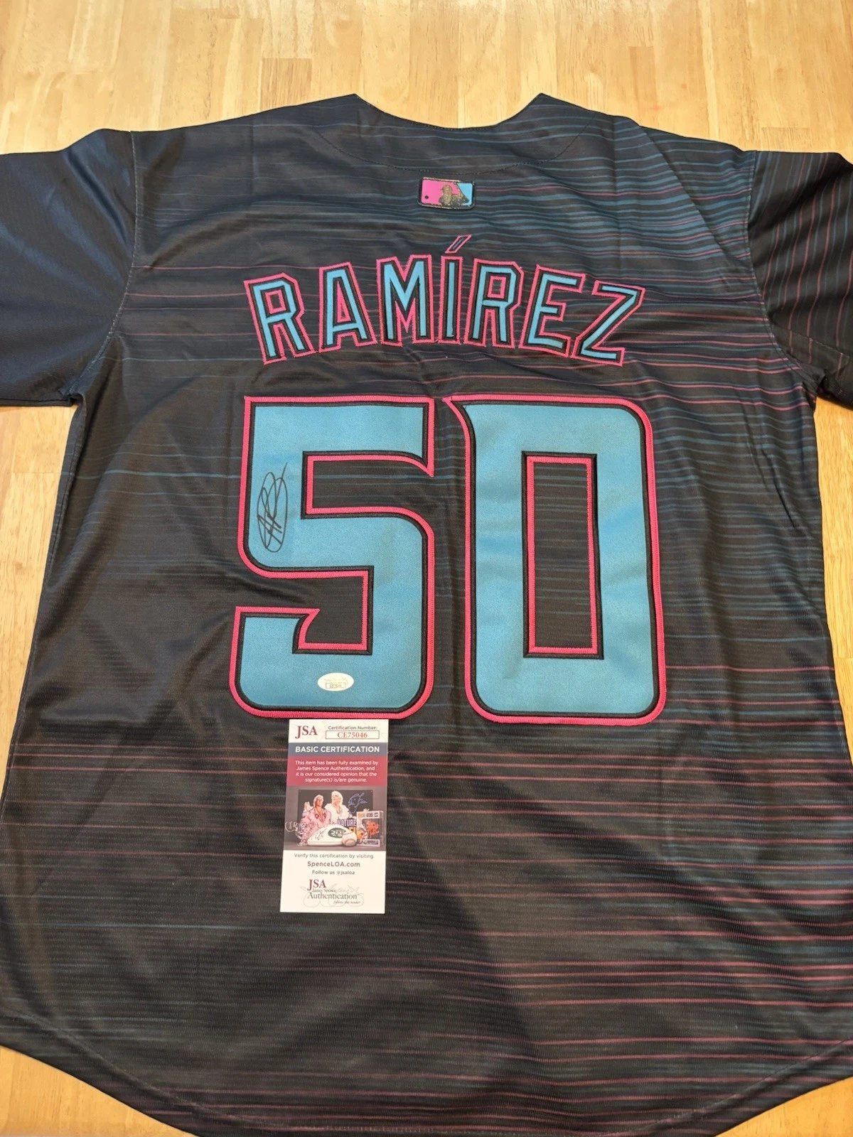 Agustin Ramirez Signed Autographed Miami Marlins City Edition Jersey. Jsa Coa