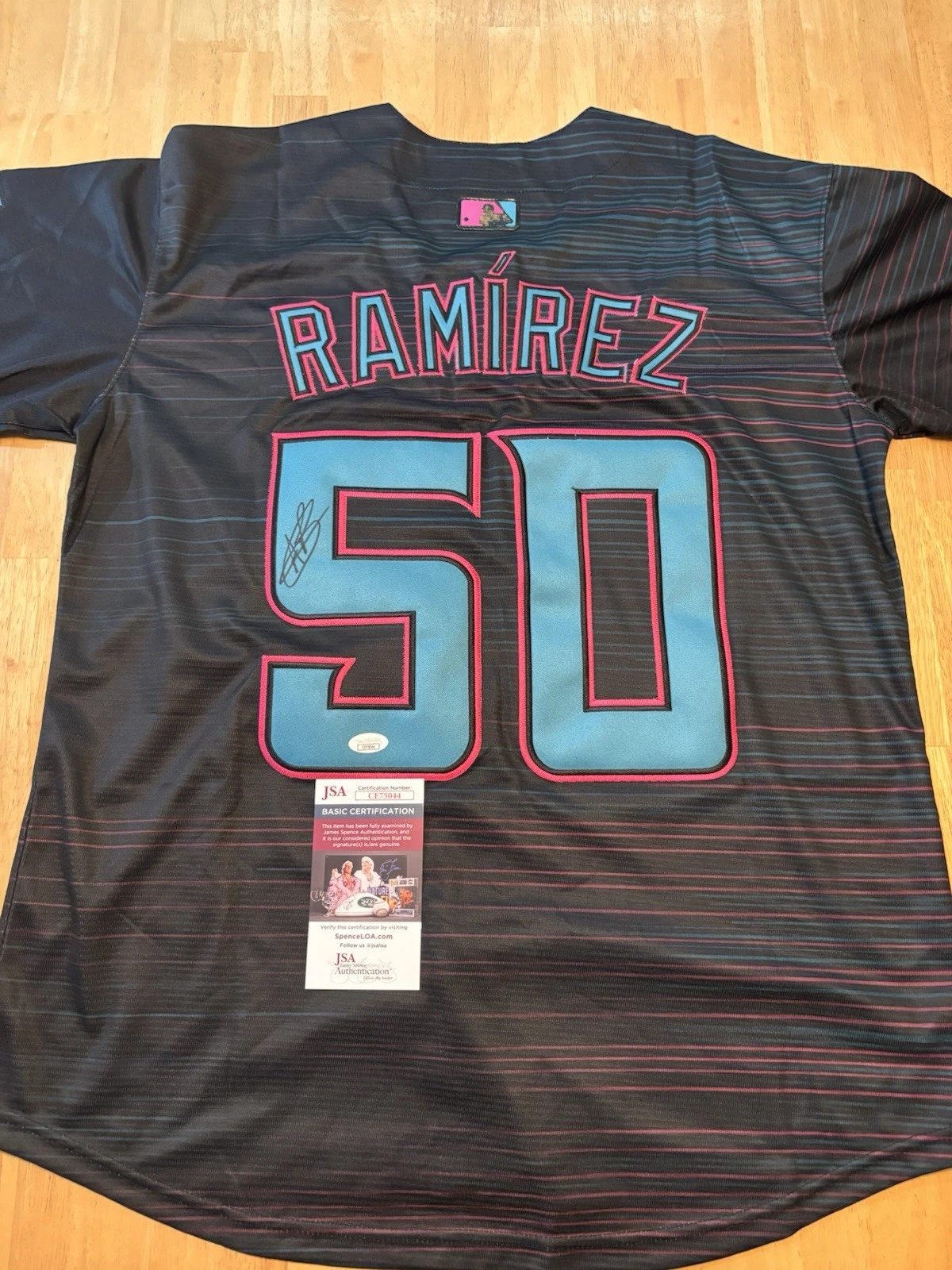 Agustin Ramirez Signed Autographed Miami Marlins City Edition Jersey. Jsa Coa
