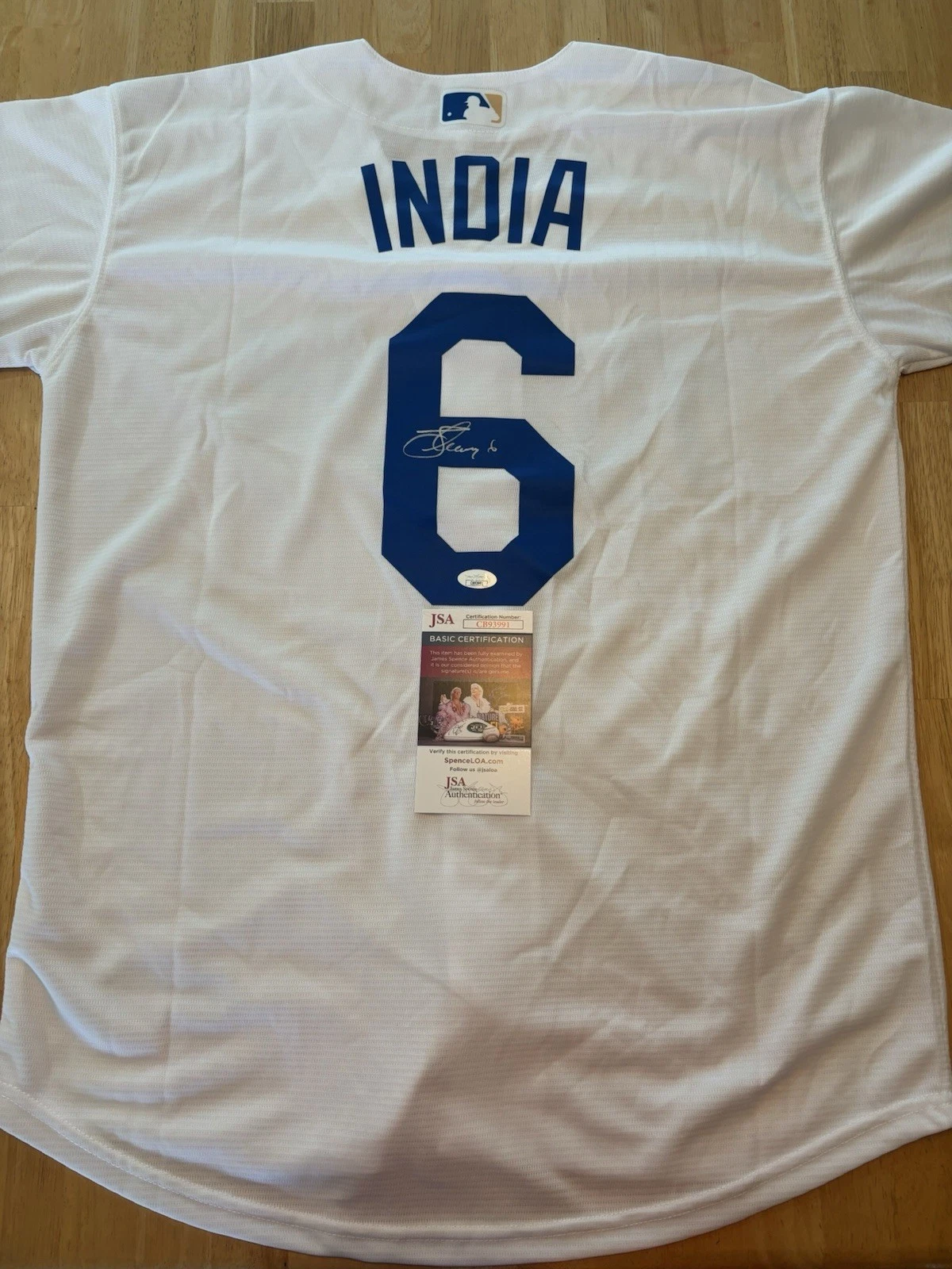 Jonathan India Signed Autographed Kansas City Royals Jersey. JSA Coa