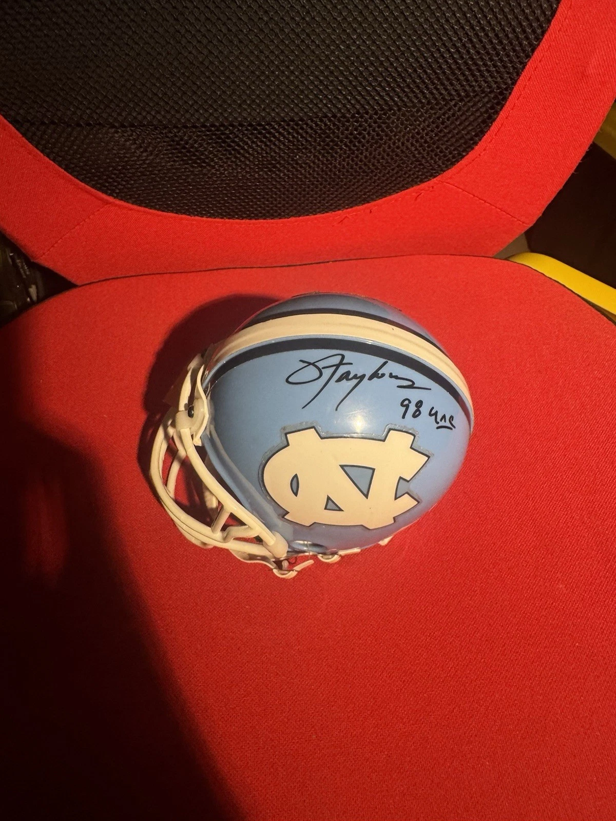 Lawrence Taylor North Carolina Signed Mini Helmet Inscription JSA COA