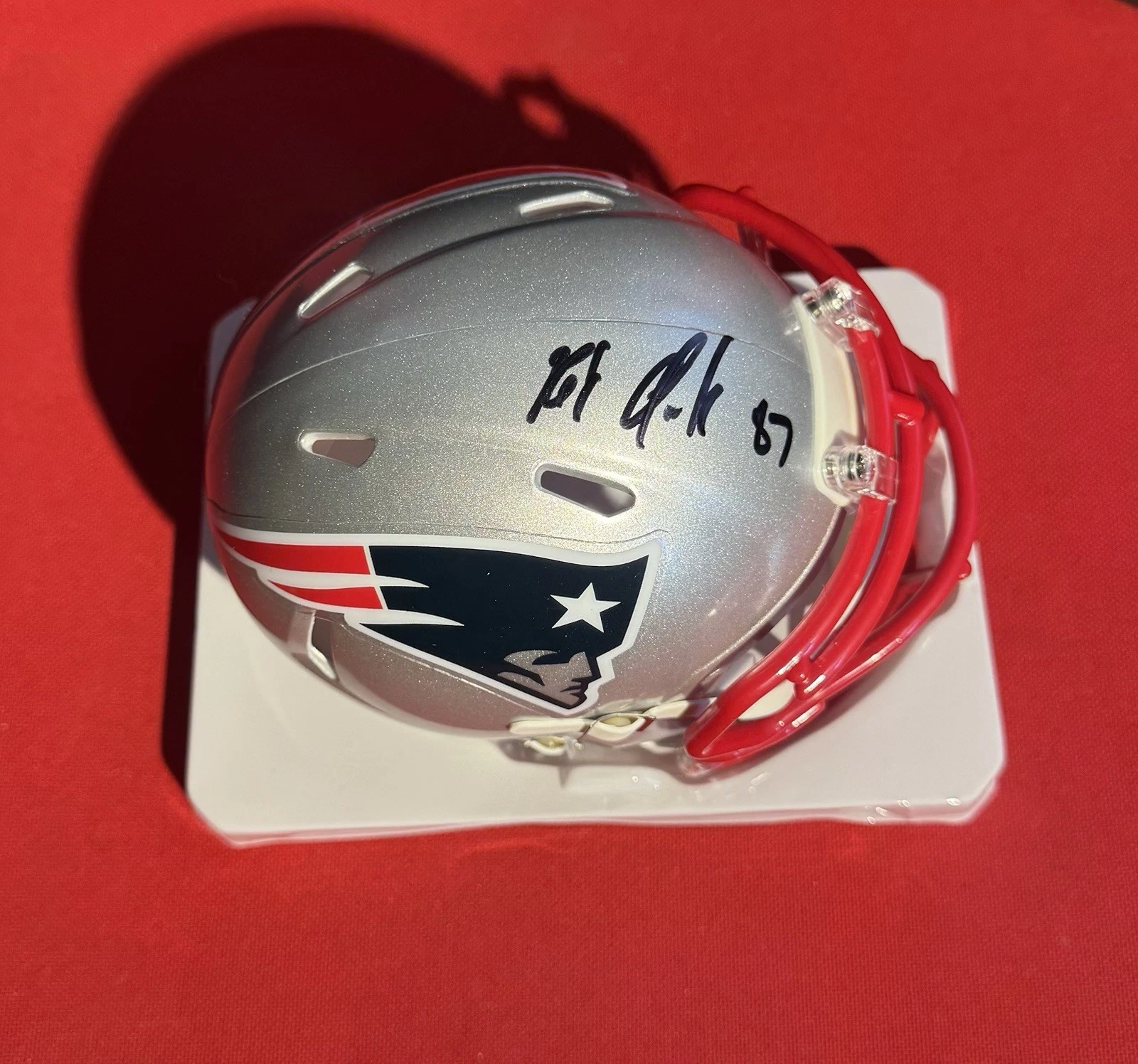 Rob Gronkowski New England Patriots Autographed Mini Helmet Gronk JSA COA
