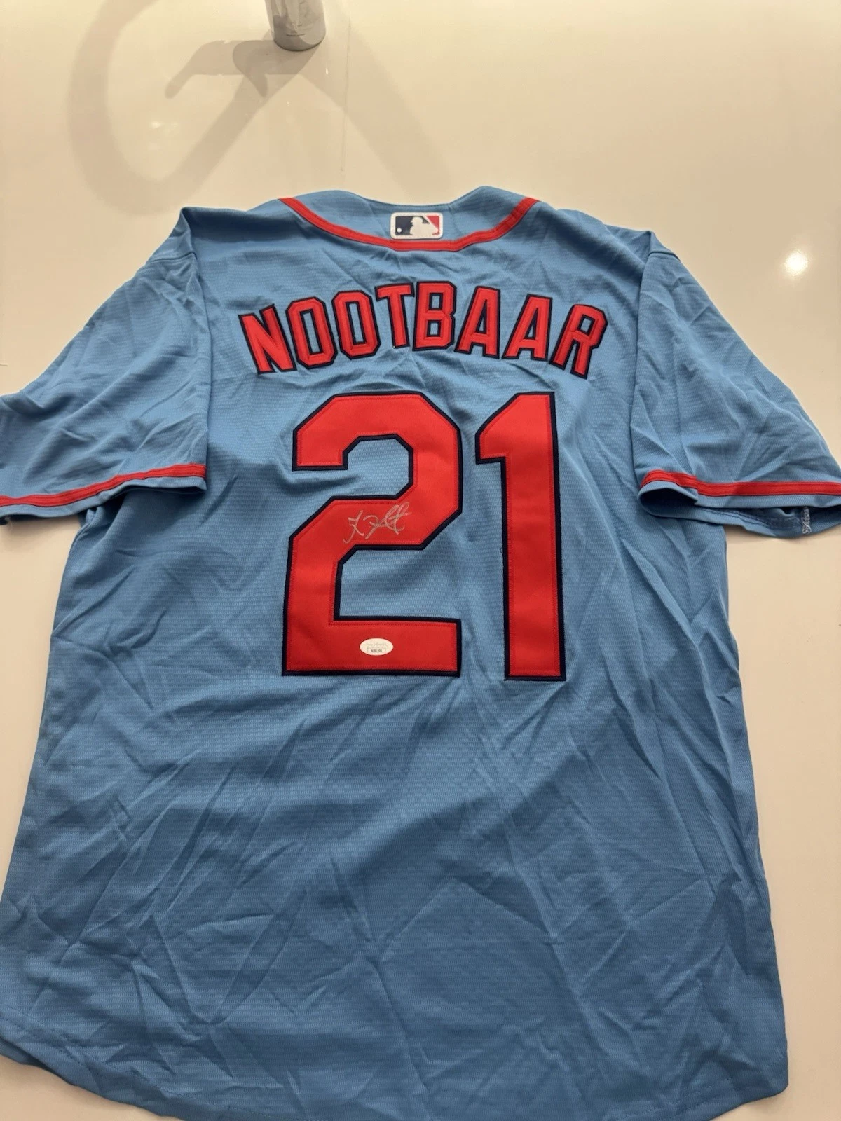 Lars Nootbaar St Louis Cardinals Autographed Jersey JSA COA