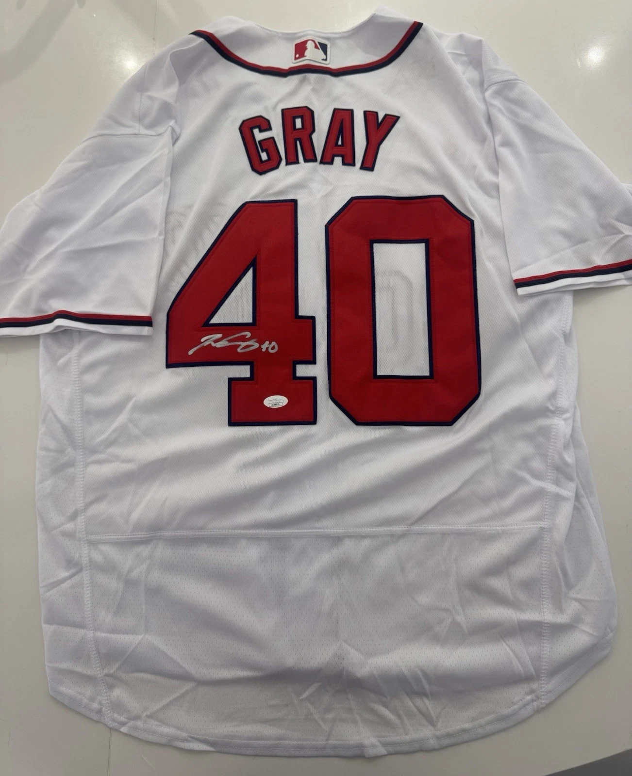 Josiah Gray Washington Nationals Autographed Jersey JSA COA