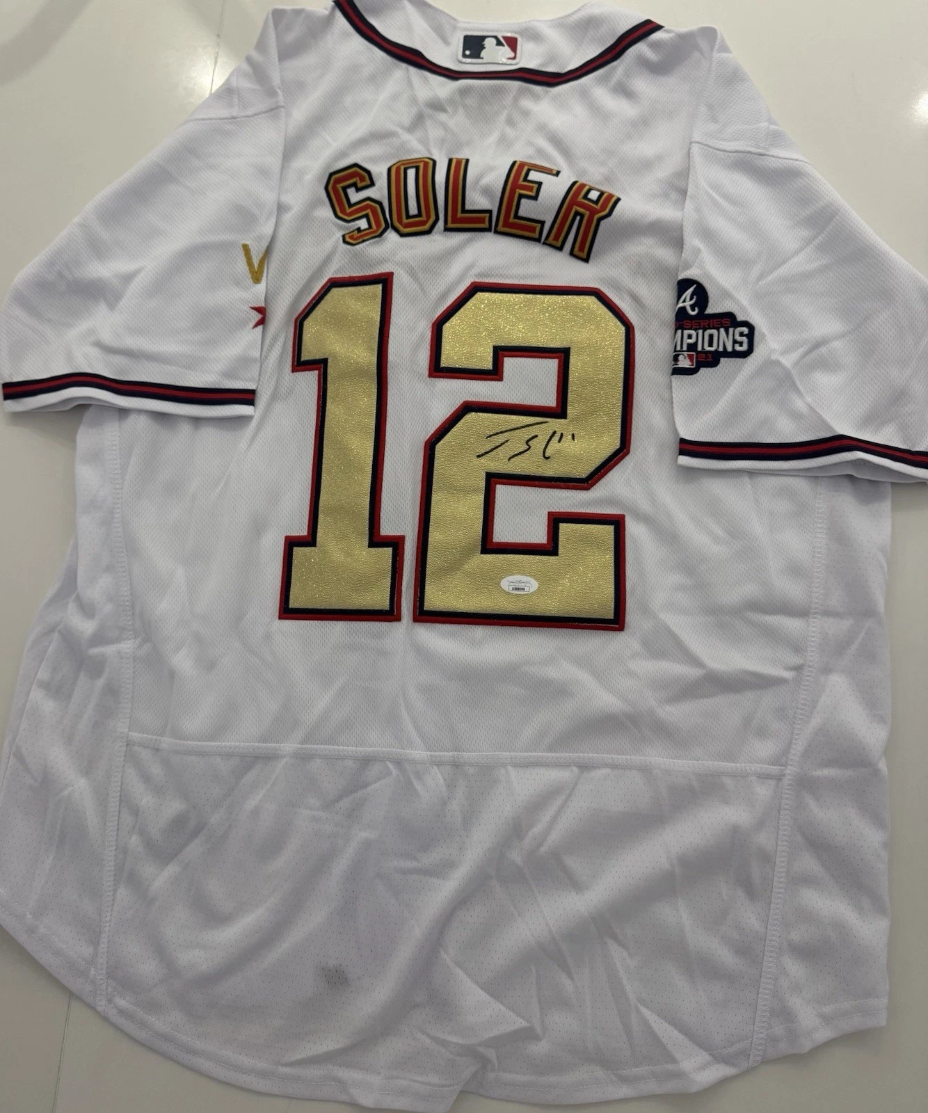 Jorge Soler Atlanta Braves Autographed WS Jersey JSA COA