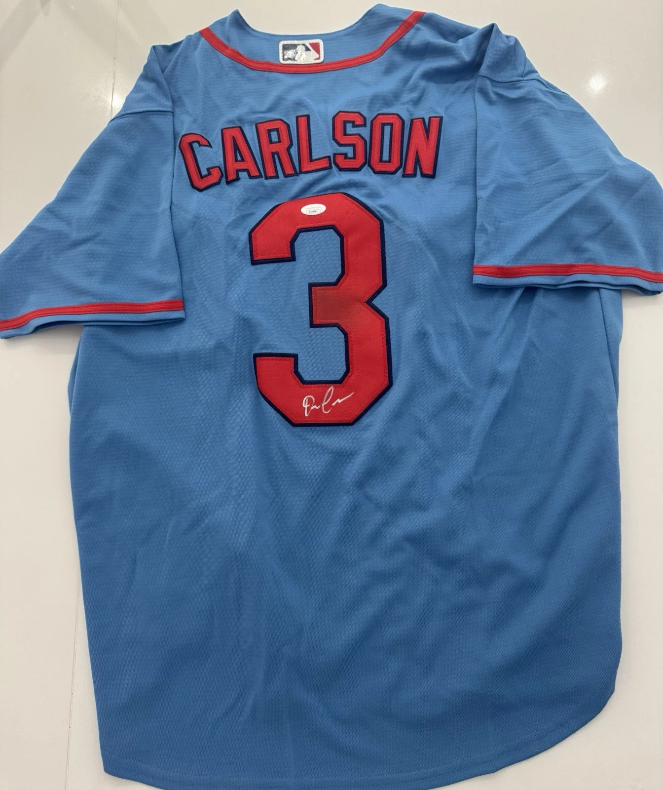 Dylan Carlson St Louis Cardinals Autographed Jersey JSA COA
