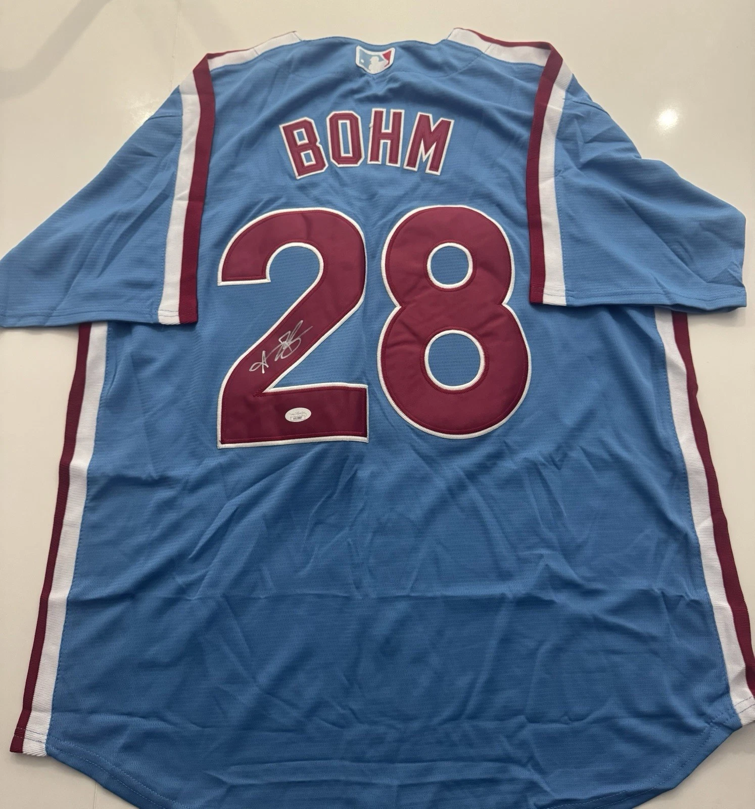 Alec Bohm Philadelphia Phillies Autographed Jersey JSA COA