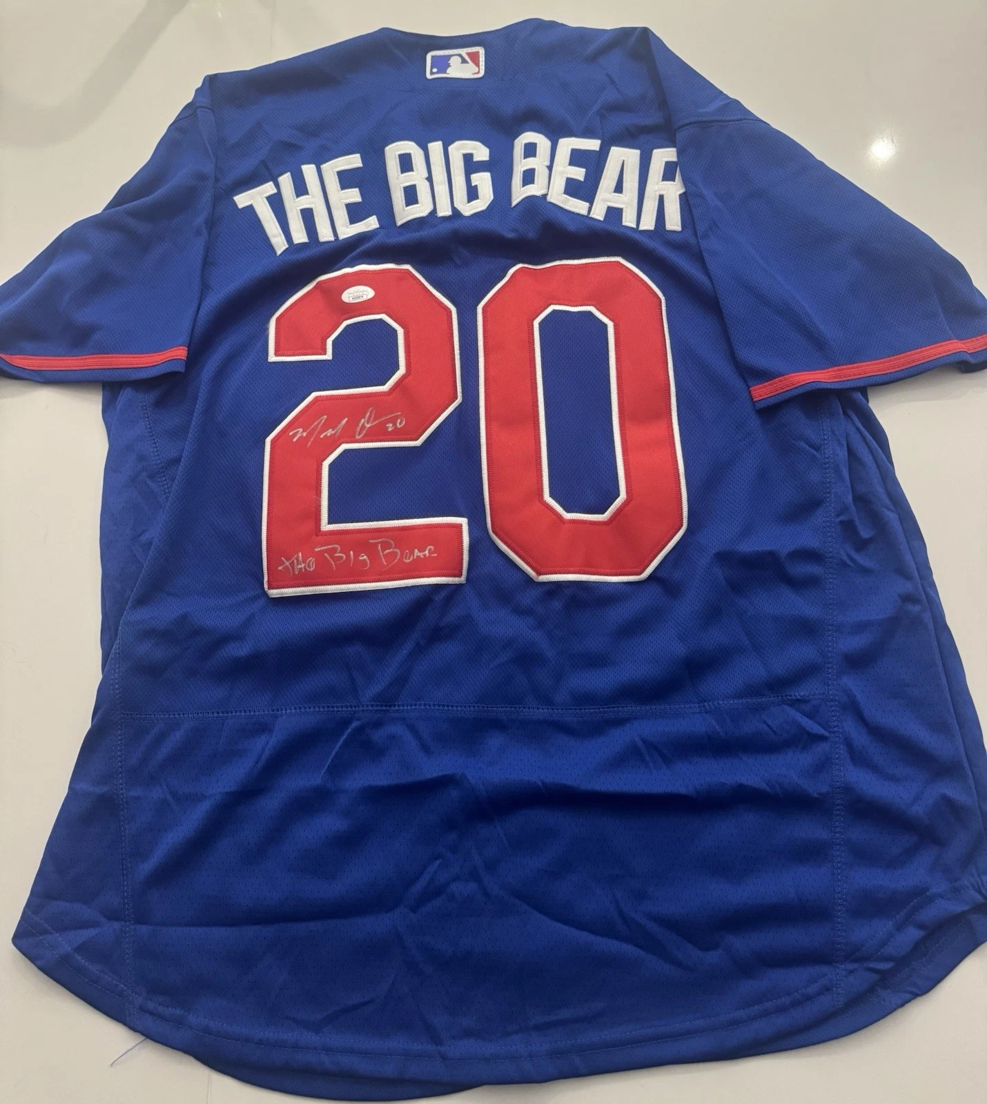 Marcell Ozuna Atlanta Braves Autographed The Big Bear Jersey JSA COA
