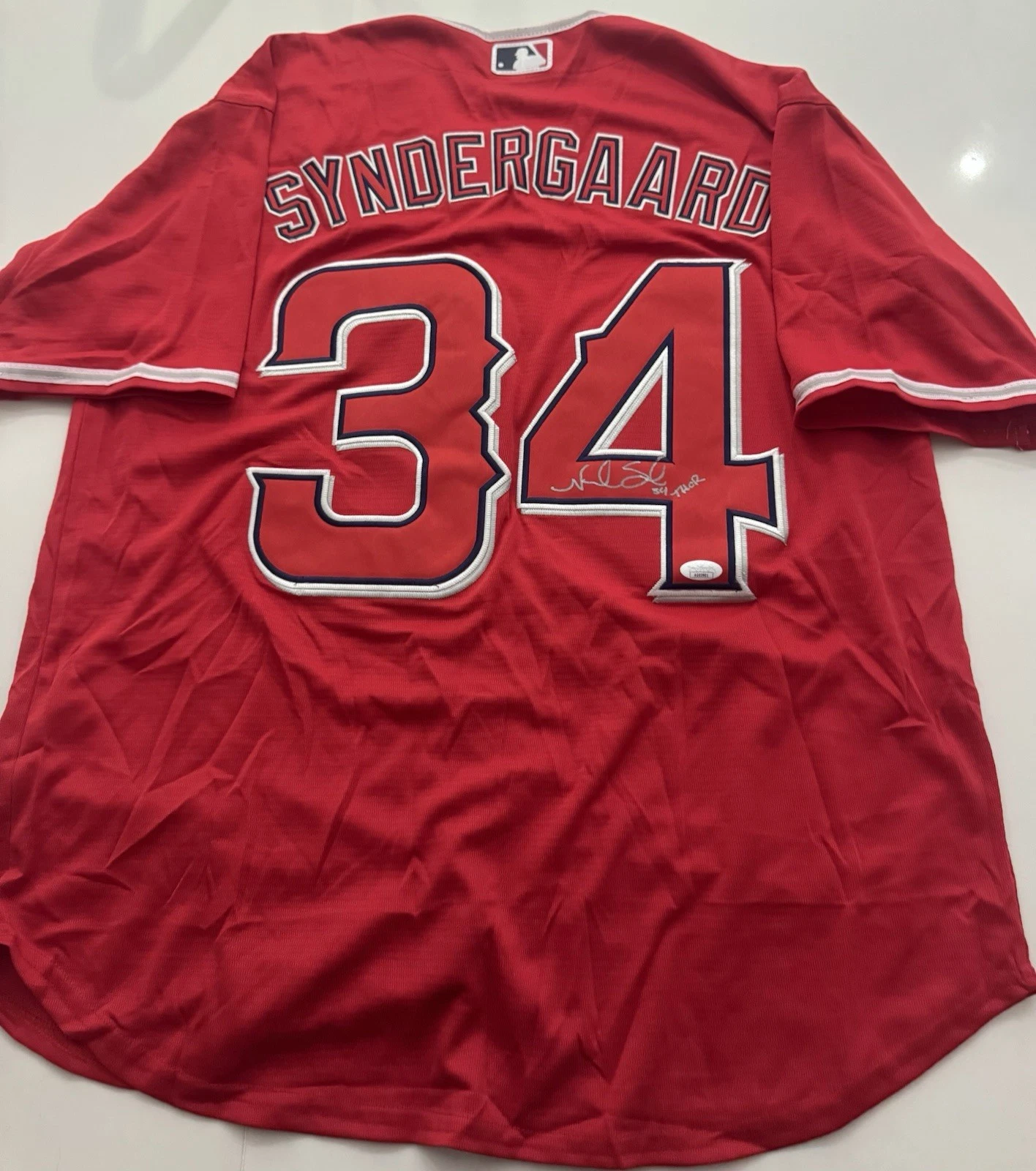 Noah Syndergaard Los Angeles Angels Autographed Jersey Thor Inscription JSA COA