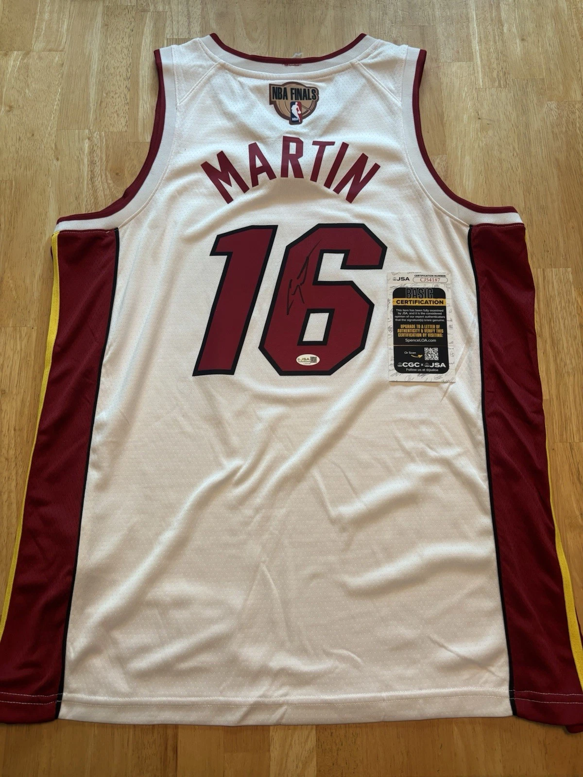 Caleb Martin Signed Autographed Miami Heat Finals Jersey Jsa Coa