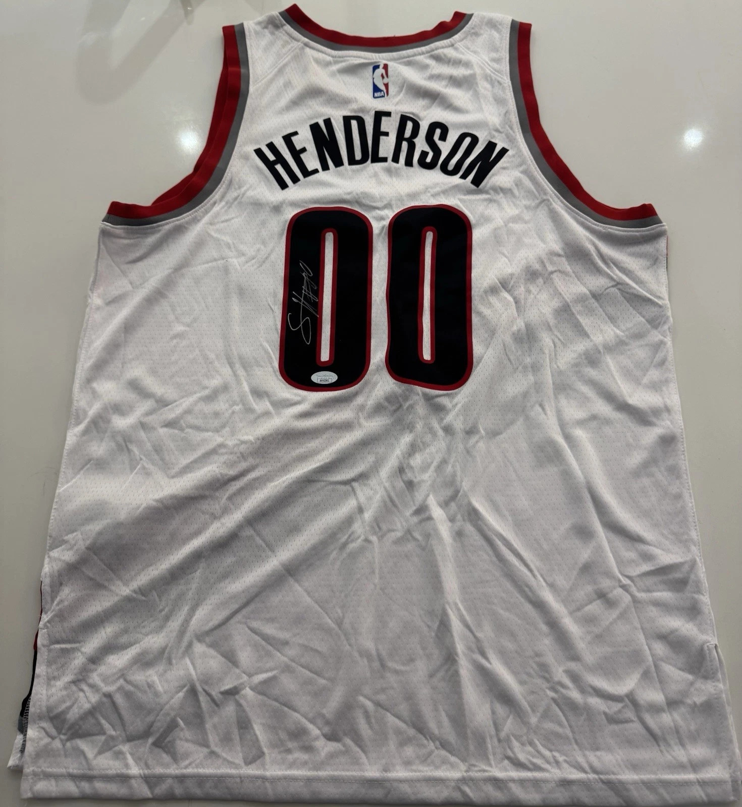 Scoot Henderson Signed Autographed Portland Trail Blazers Jersey Jsa Coa