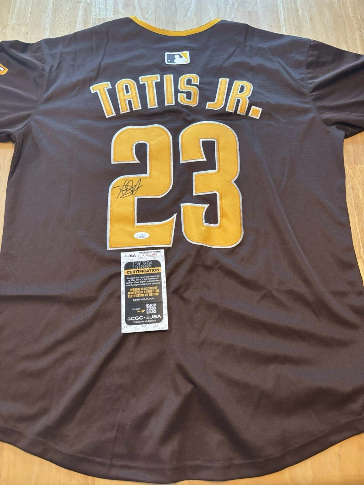 Fernando Tatis Jr. San Diego Padres Autographed  Signed Jersey JSA Coa
