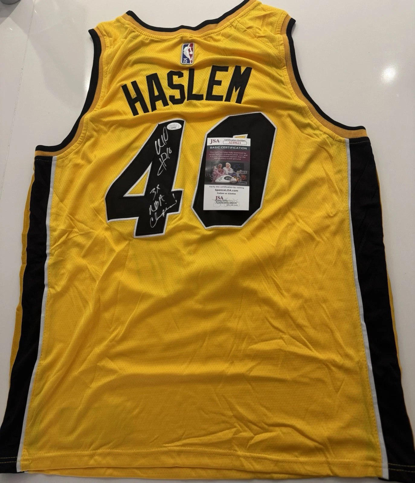 Udonis Haslem Miami Heat Autographed Jersey With Inscription JSA COA
