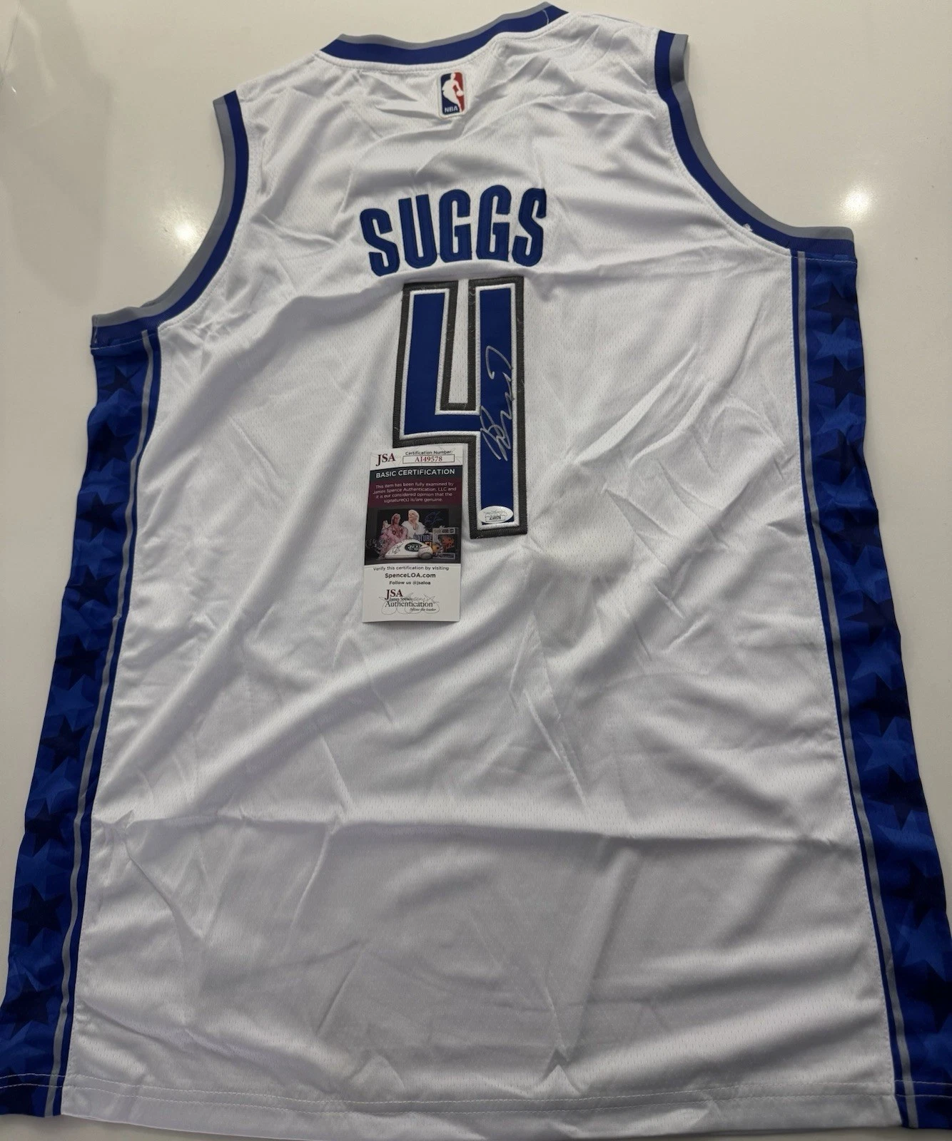 Jalen Suggs Signed Autographed Orlando Magic Jersey. Gonzaga. JSA Coa
