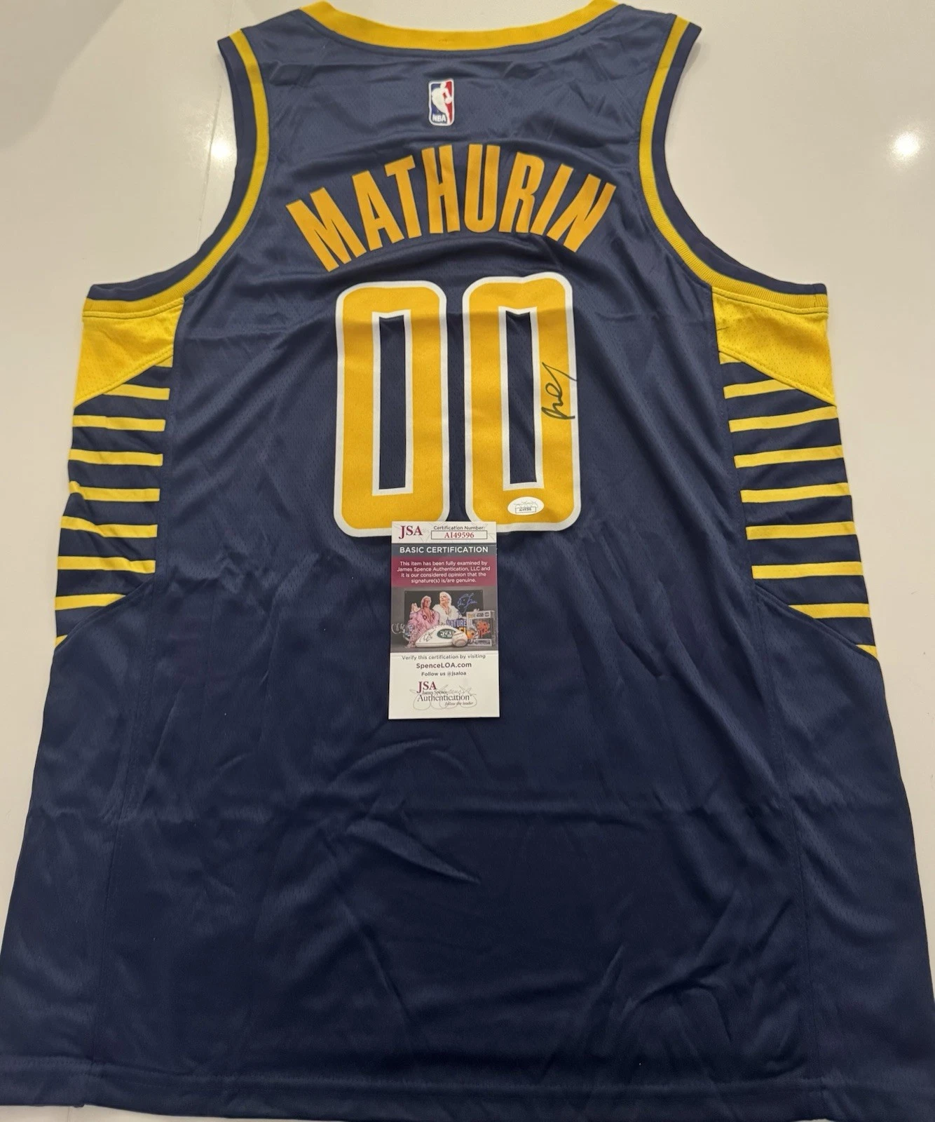 Bennedict Mathurin Indiana Pacers Autographed Jersey Young Star JSA COA