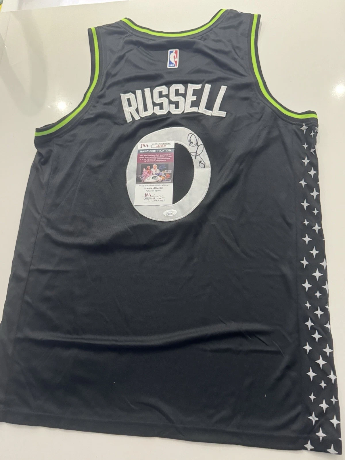 D’Angelo Russell Minnesota Timberwolves Autographed Jersey JSA COA