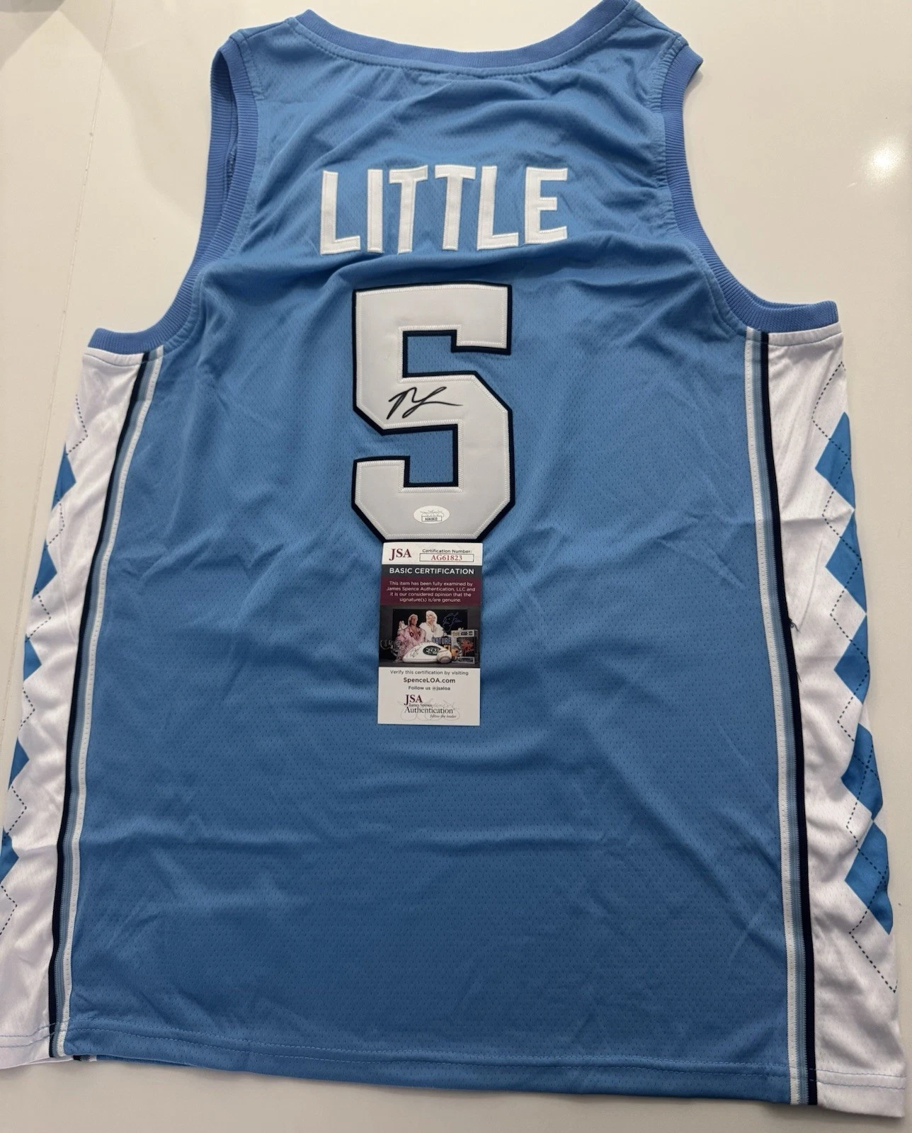 Nassir Little North Carolina Tar Heels Autographed Signed Jersey JSA COA