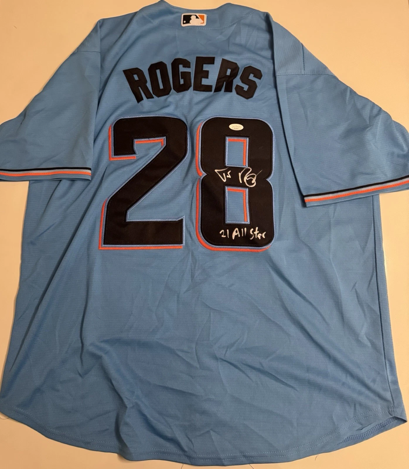 Trevor Rogers Miami Marlins Autographed Jersey Inscribed 21 All Star JSA COA