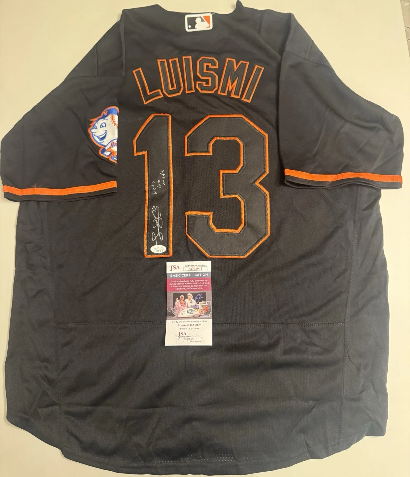 Luis Guillorme New York Mets Luismi Nickname Autographed Jersey JSA COA