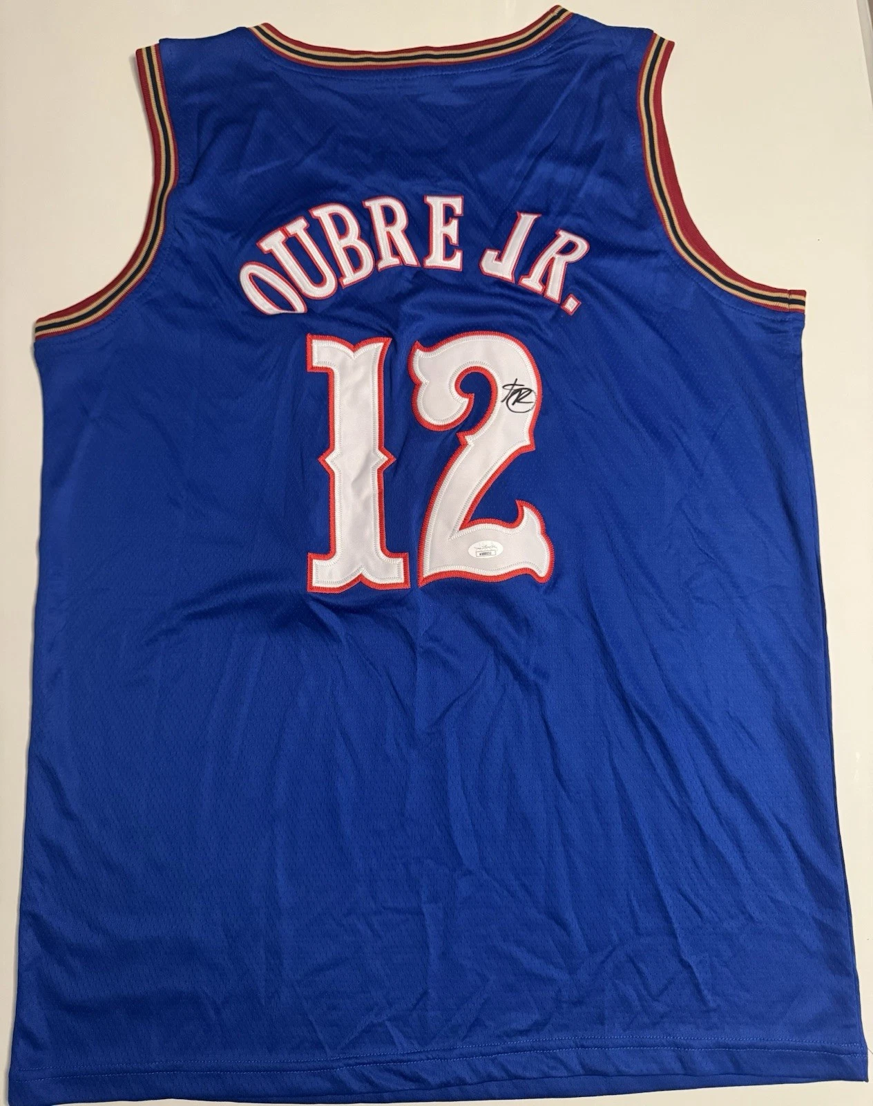 Kelly Oubre Jr. Kansas Jayhawks Autographed NCAA Jersey Rock NBA JSA COA