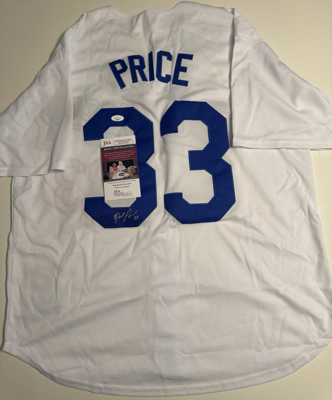 David Price Los Angeles Dodgers Autographed Jersey JSA COA
