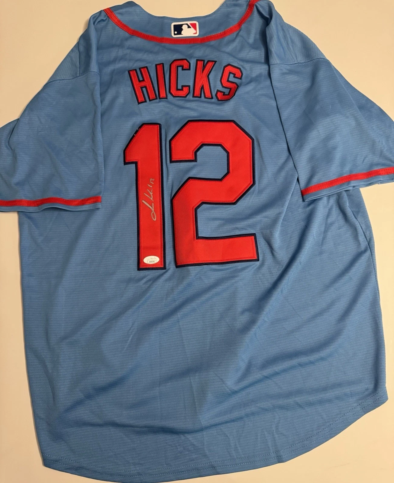 Jordan Hicks St.Louis Cardinals Signed Autographed Jersey JSA COA
