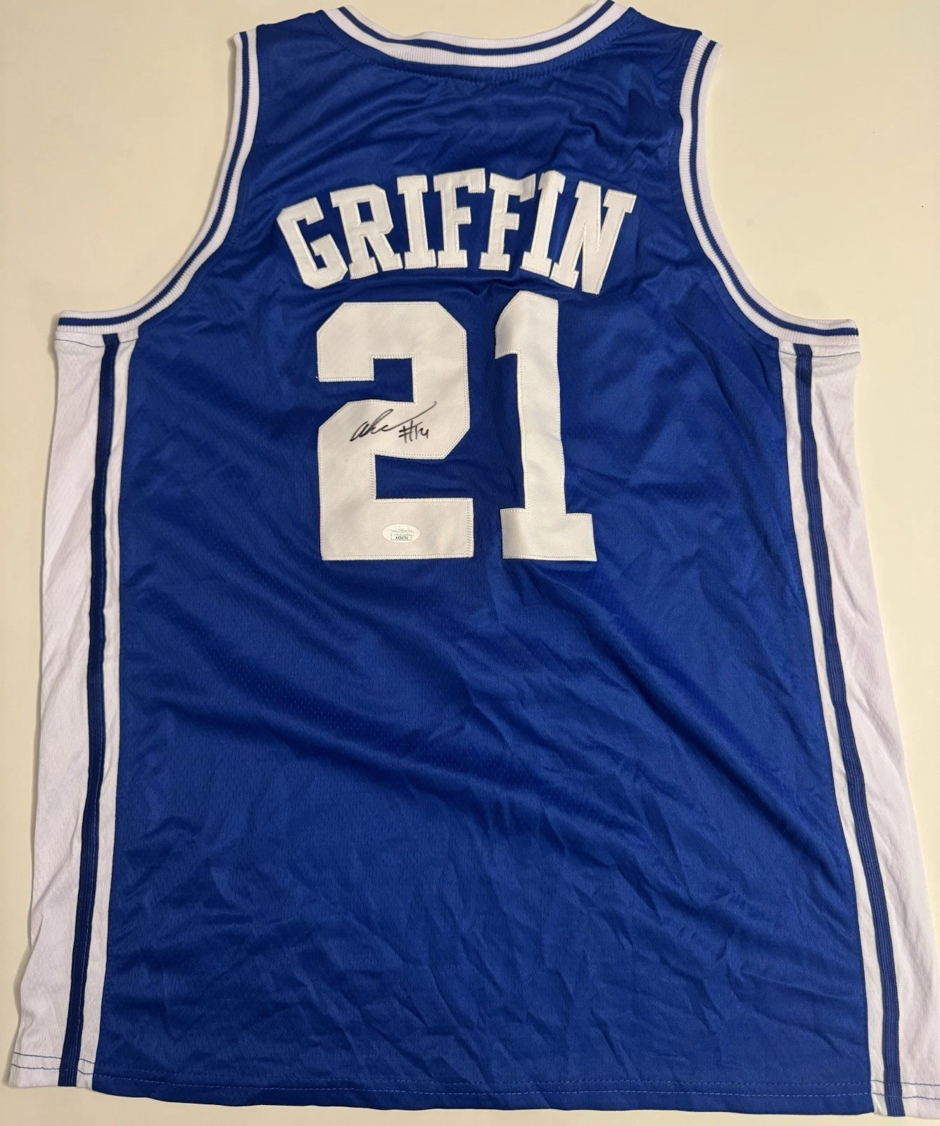 AJ Griffin Signed Autographed Duke Blue Devils Jersey JSA COA