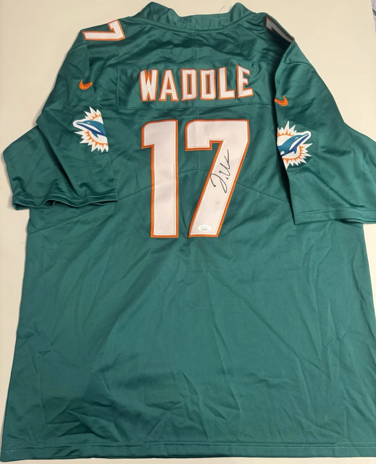 Jaylen Waddle Miami Dolphins Autographed Jersey Star JSA COA