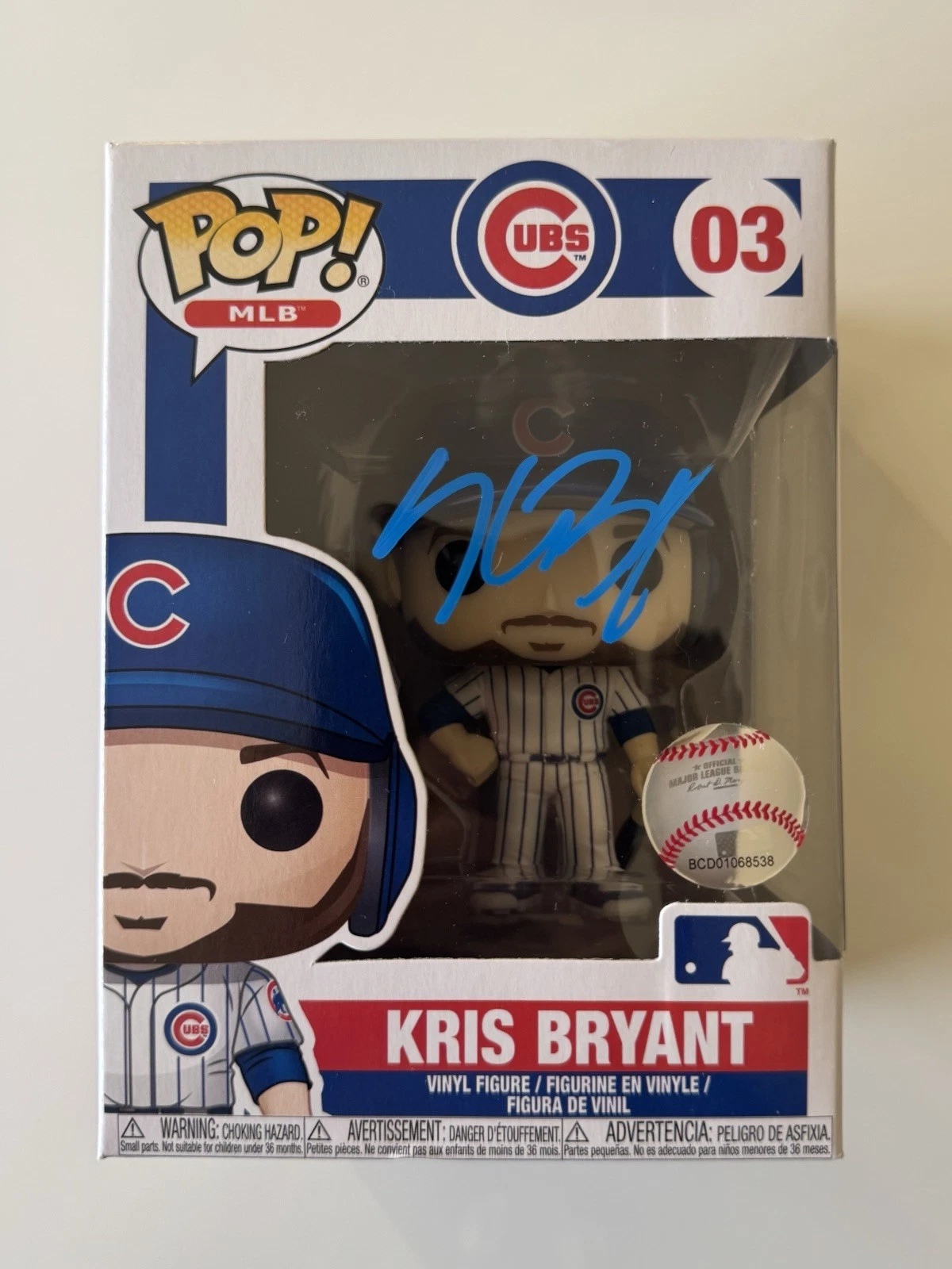 Kris Bryant Chicago Cubs Autographed Funko Pop #03 JSA COA