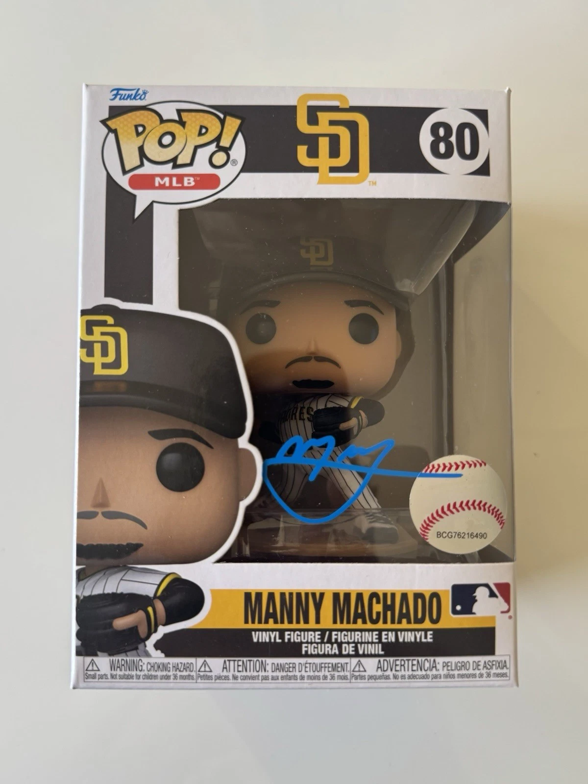 Manny Machado San Diego Padres Autographed Funko Pop JSA COA