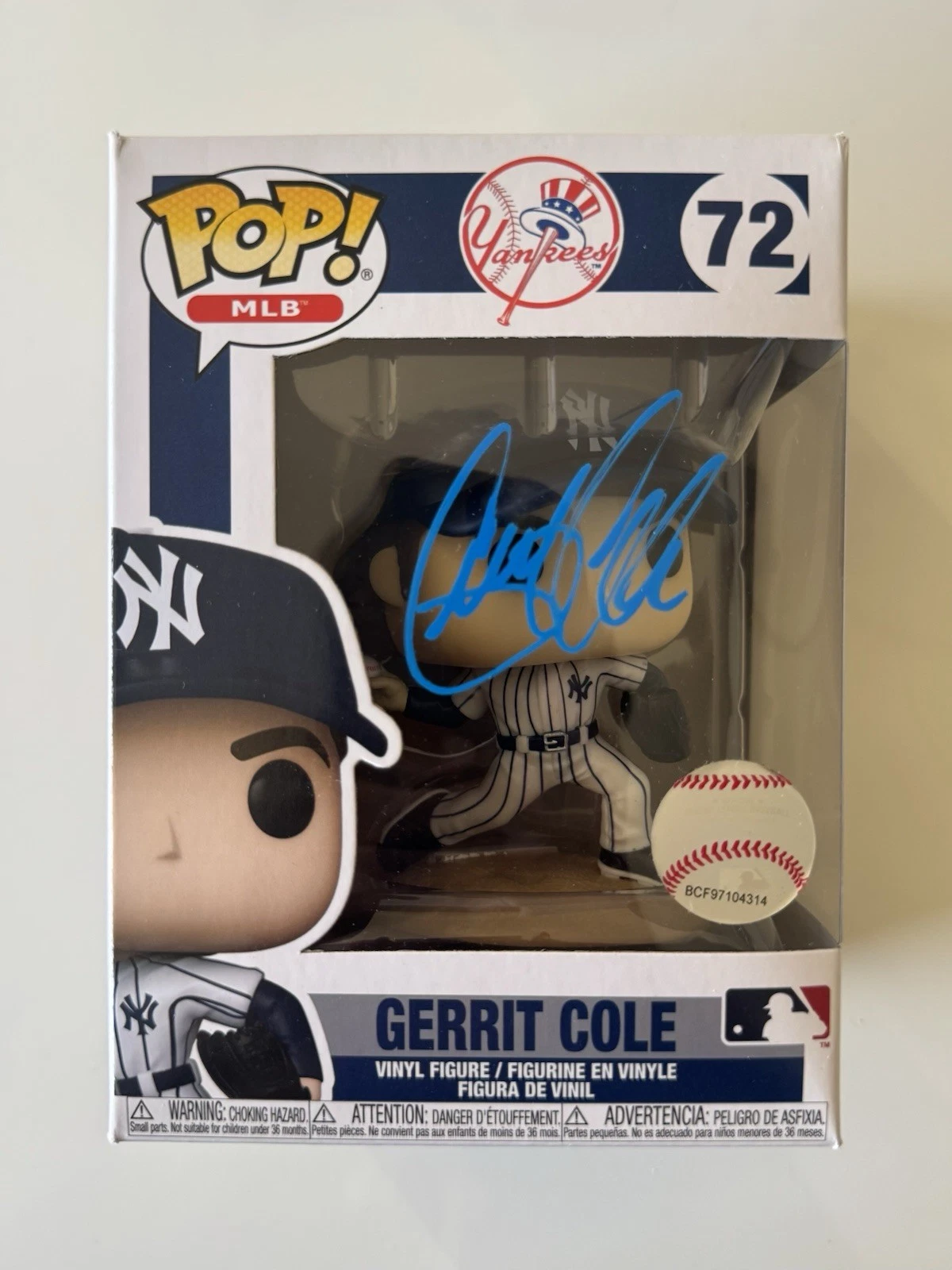 Gerrit Cole New York Yankees Autographed Funko Pop #72 JSA COA