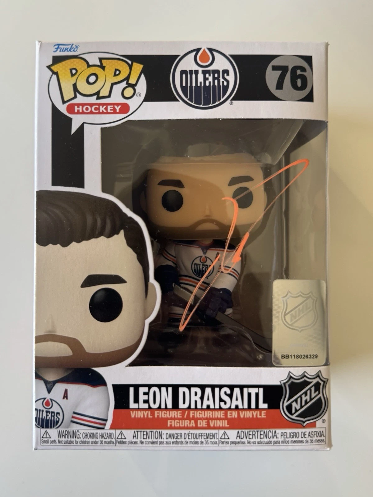 Leon Draisaitl Edmonton Oilers Autographed Funko Pop JSA COA