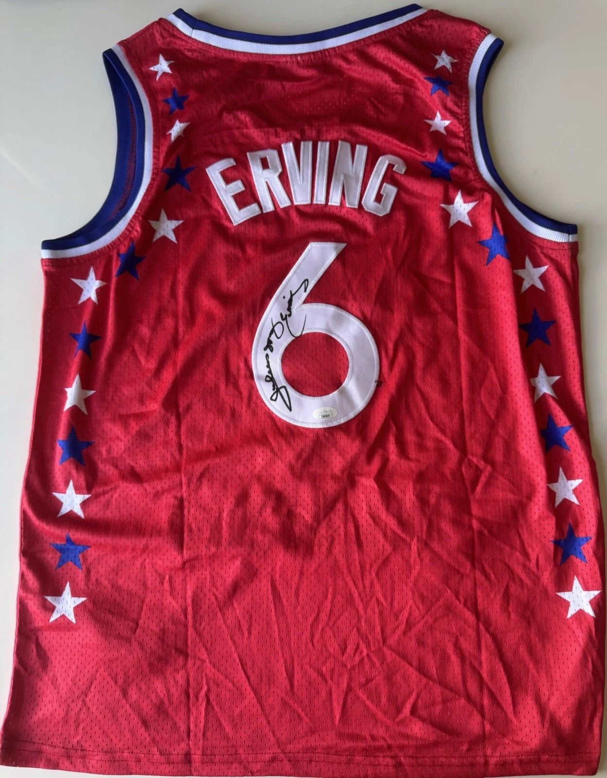Julius Dr J Erving Philadelphia 76ers All Star Autographed Jersey JSA COA