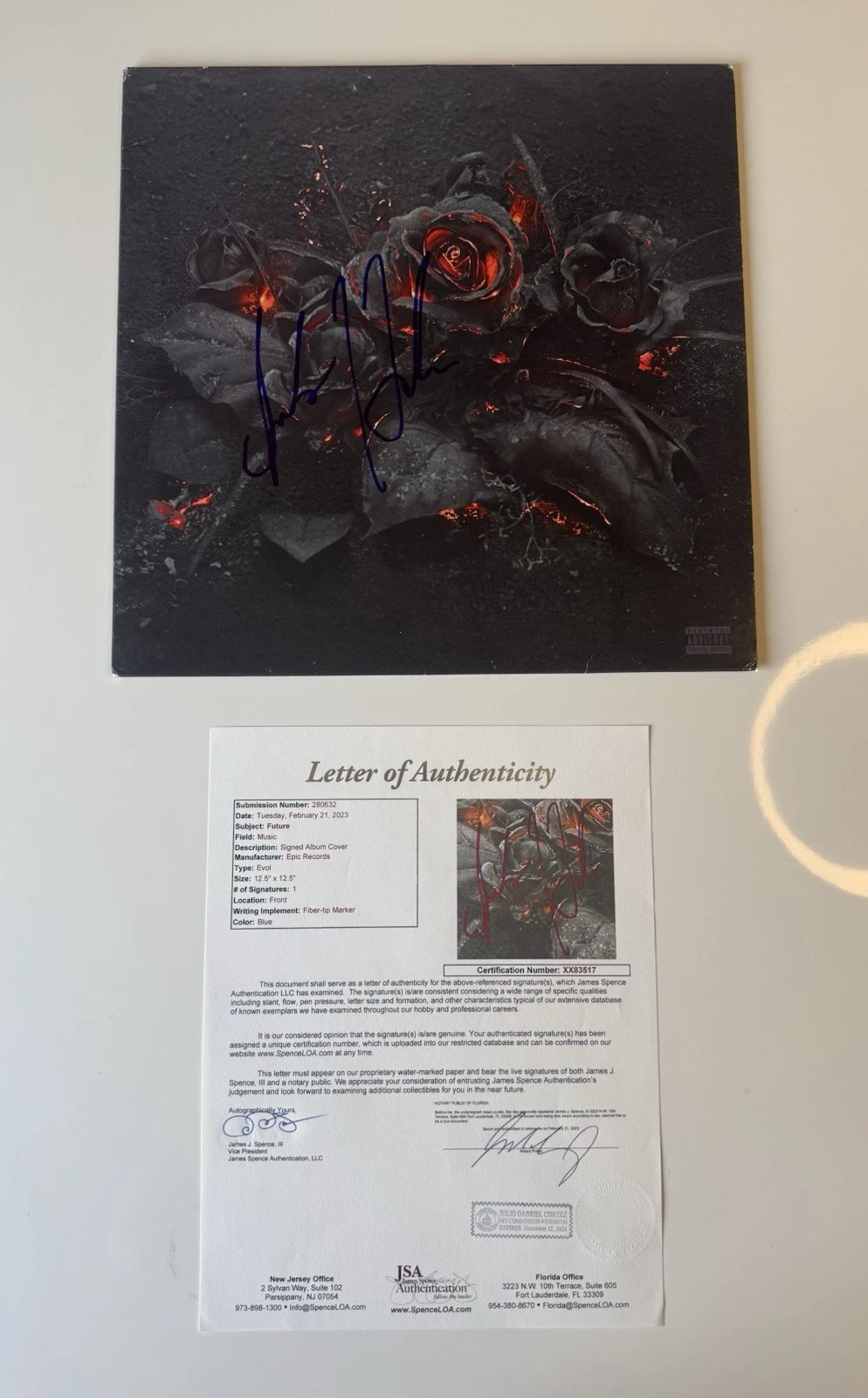 Future Rapper EVOL Autographed Vinyl JSA LOA COA