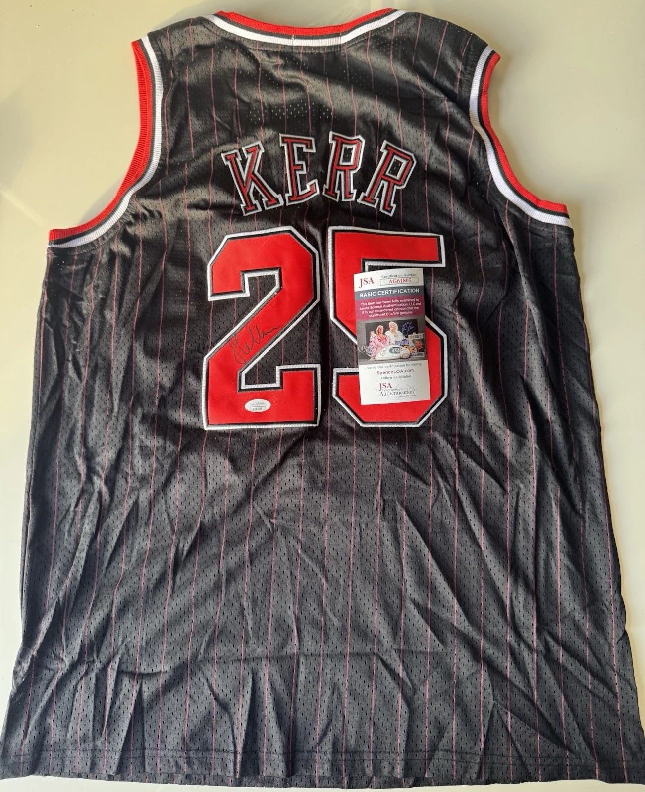 Steve Kerr Signed Chicago Bulls Jersey Warriors Coach Autographed JSA COA