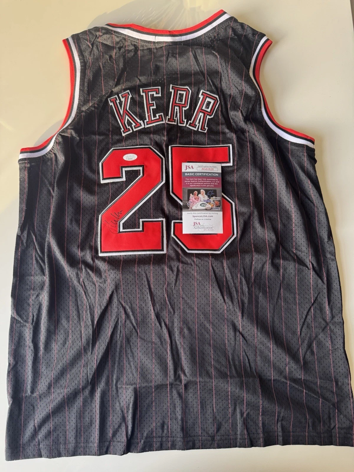 Steve Kerr Signed Chicago Bulls Jersey Warriors Coach Autographed JSA COA