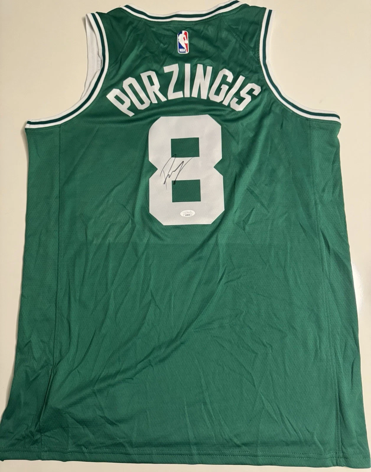 Kristaps Porzingis Boston Celtics Autographed Jersey JSA COA