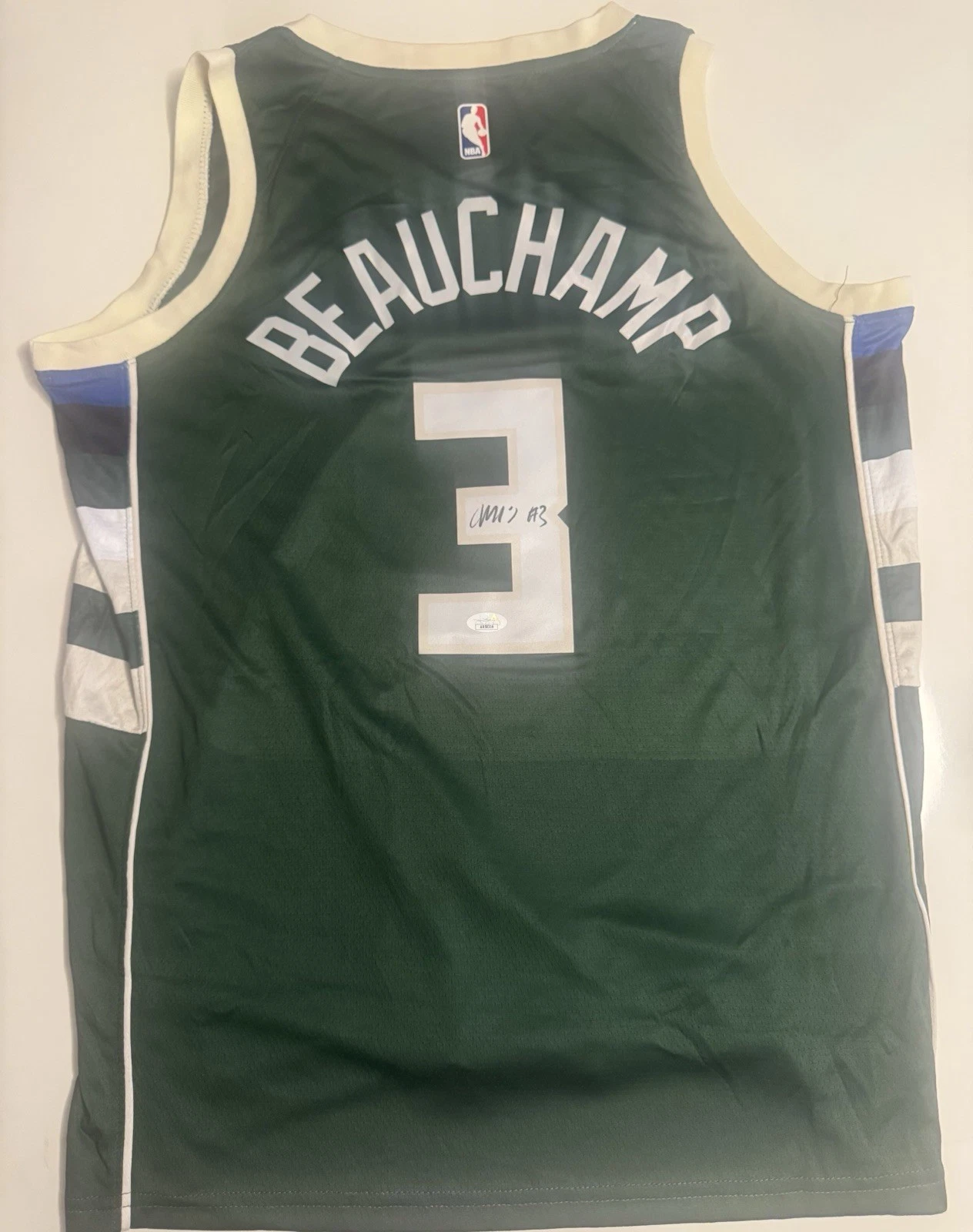 Marjon Beauchamp Milwaukee Bucks Autographed Jersey JSA COA