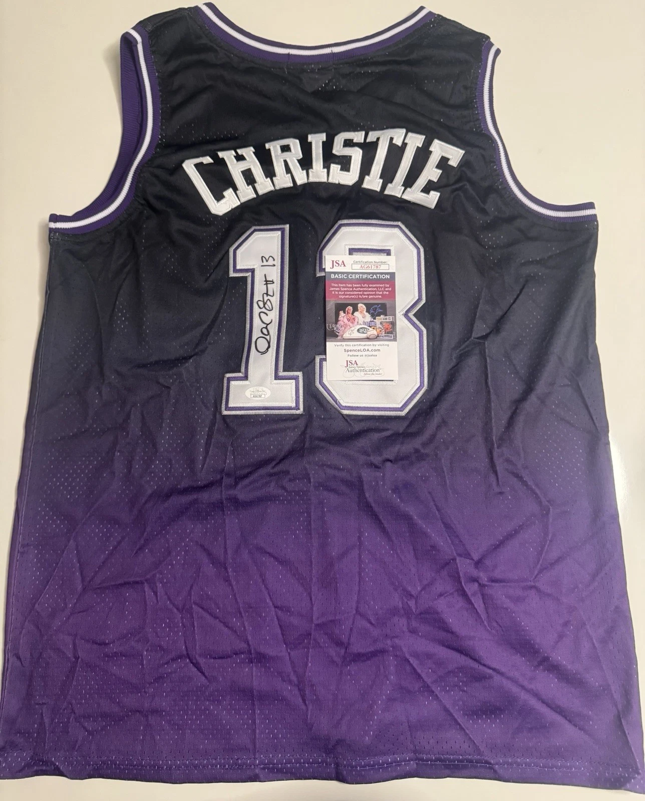 Doug Christie Sacramento Kings Autographed Jersey JSA COA
