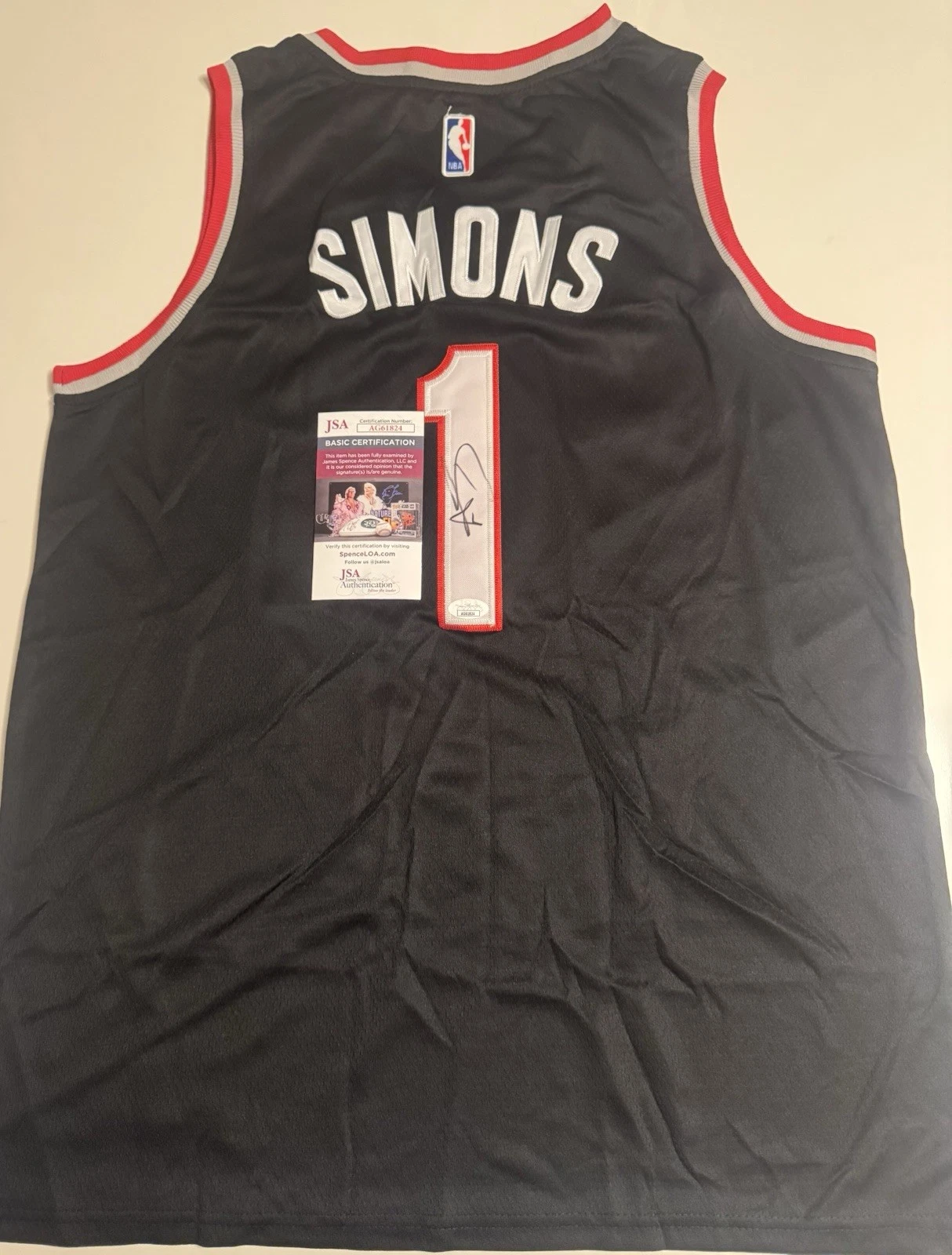 Anfernee Simons Portland Trail Blazers Autographed Jersey JSA COA