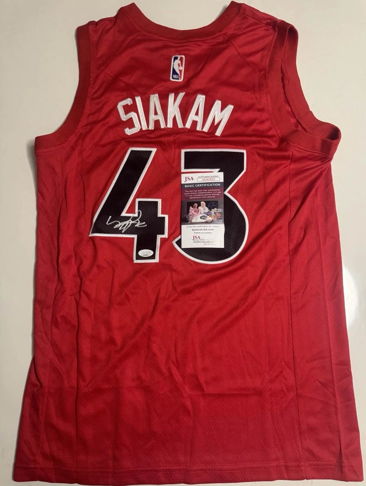 Pascal Siakam Toronto Raptors Autographed Jersey JSA COA