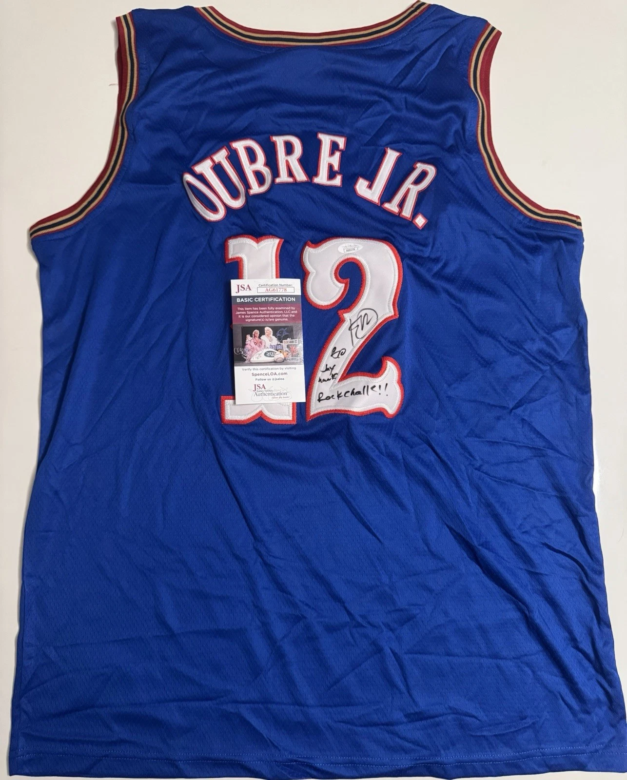 Kelly Oubre Jr. Kansas Jayhawks Autographed Jersey NBA Inscribed JSA COA