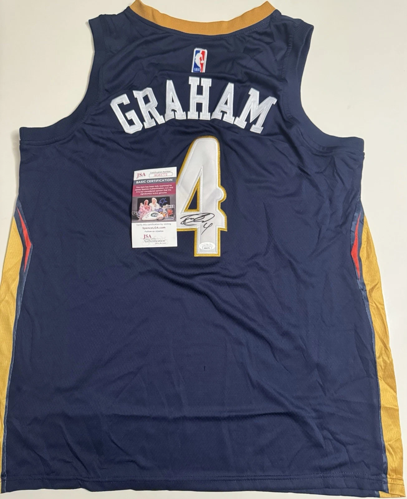 Devonte Graham New Orleans Pelicans Autographed Jersey JSA COA