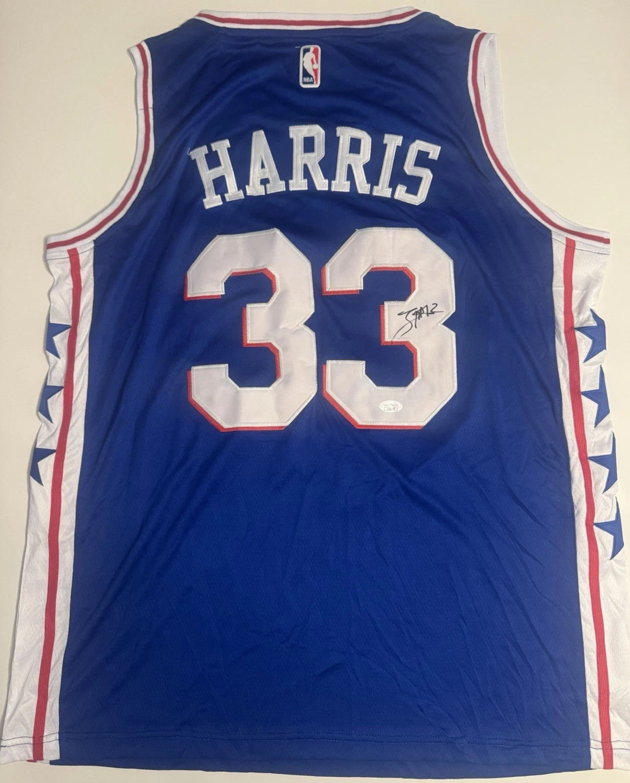 Tobias Harris Signed  Autographed Philadelphia 76ers Jersey. JSA Coa